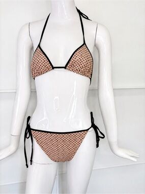 💎 LOUIS VUITTON Monogram Bikini Set Luxury Designer Y2K Swimwear Resort Sz XL